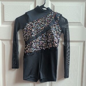 Weissman Black and Multicolor Sequin Kids Dance Costume